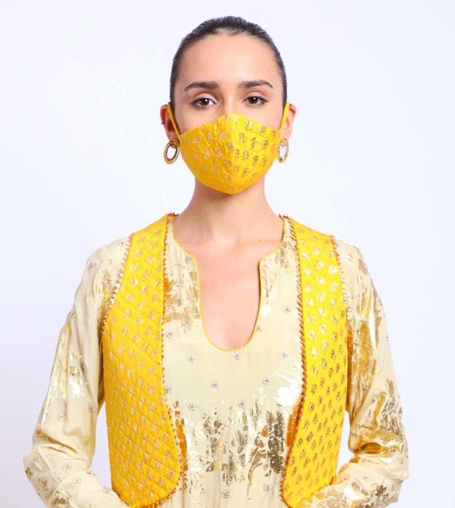 Nikasha Yellow Quilted Cotton Mask