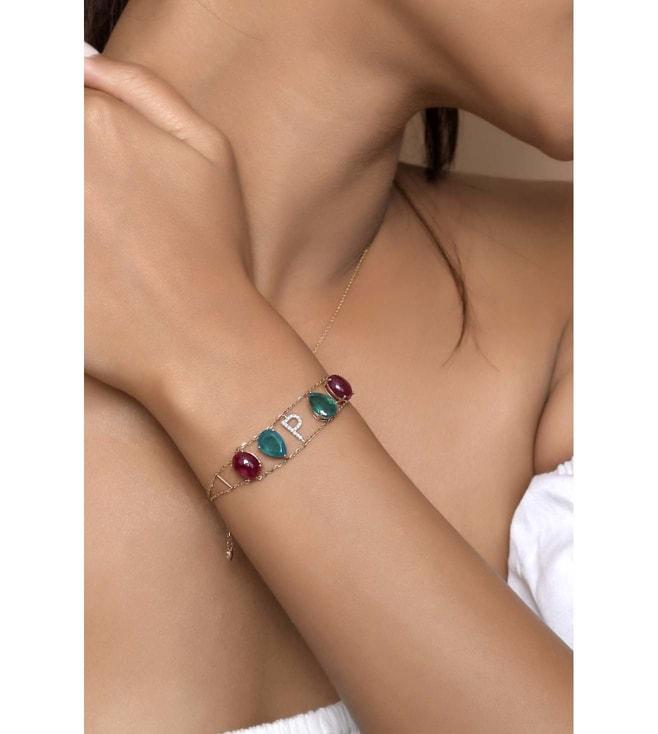Simsum Jewellery Rose Initial color stone Bracelet