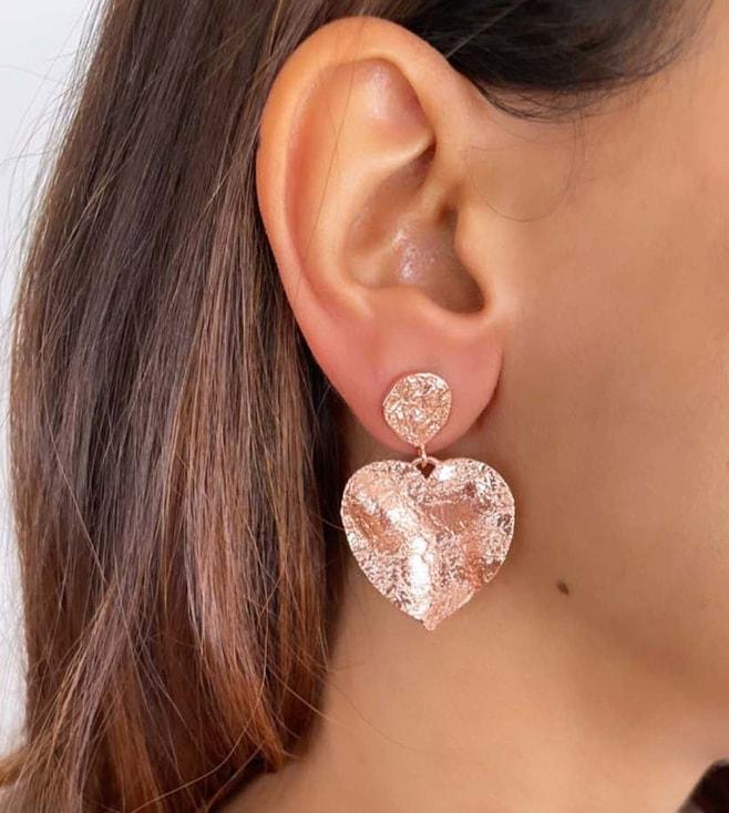 MNSH Mini Crushed Heart Copper Earrings