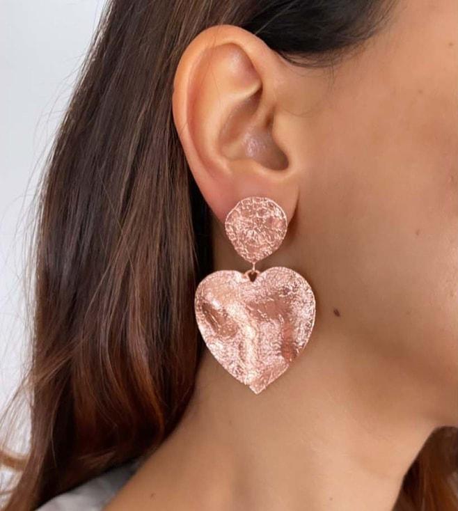 MNSH Crushed Heart Copper Earrings