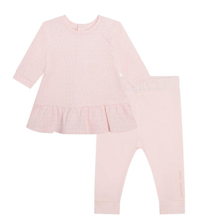 Michael Kors Kids Pink Pale Logo Regular Fit Dress & Leggings Set