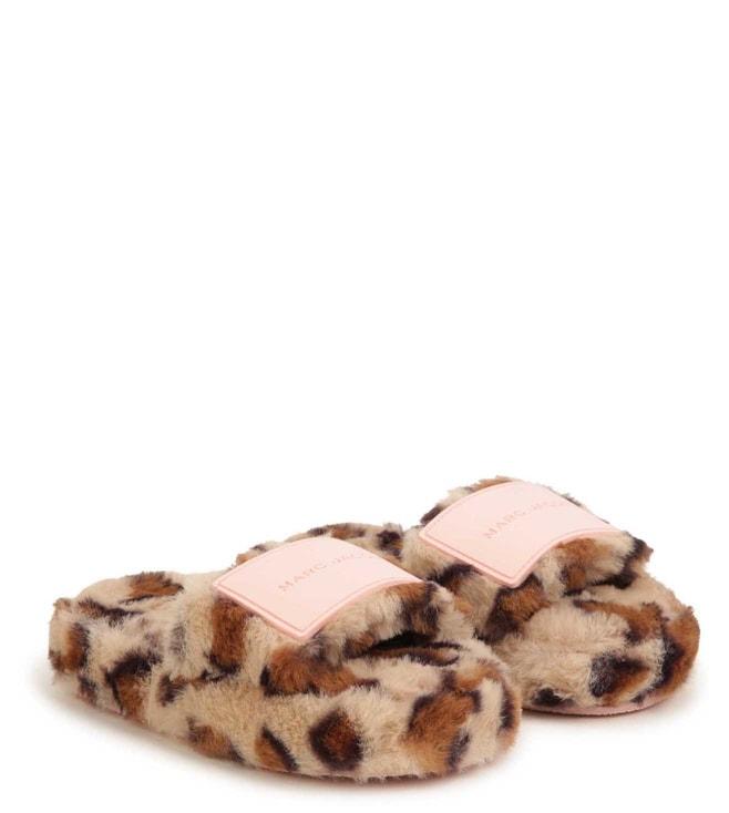 Marc Jacobs Kids Stone Chocolate Brown Slide Sandals (Animal Effect)