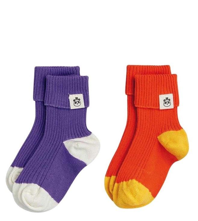 Mini Rodini Kids Orange Baby Socks - 2 Pack (2-4 Years)