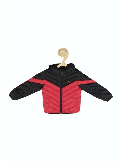 Allen Solly Junior Black & Red Color Block Full Sleeves Jacket