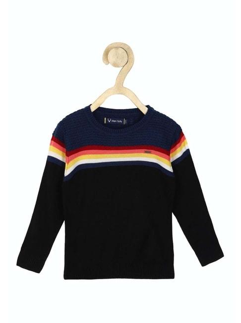 allen-solly-junior-black-&-orange-cotton-printed-full-sleeves-sweater