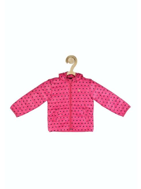Allen Solly Junior Pink & Black Printed Full Sleeves Jacket