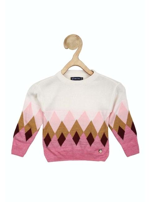 Allen Solly Junior Pink Printed Full Sleeves Sweater