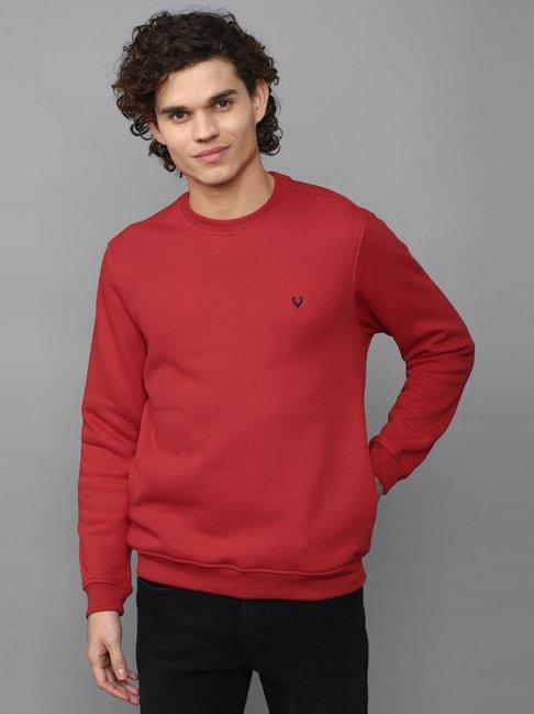 men-red-crew-neck-full-sleeves-casual-sweatshirt