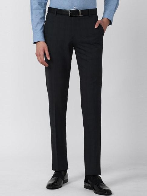 men-black-check-slim-fit-formal-trousers