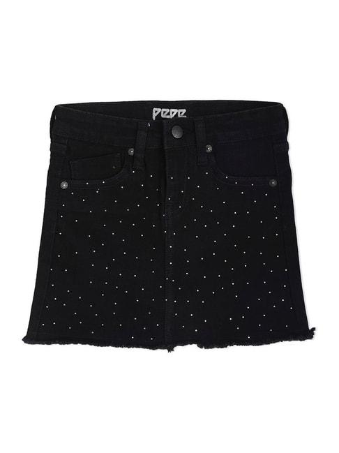 Pepe Jeans Kids Black Embellished Skirt