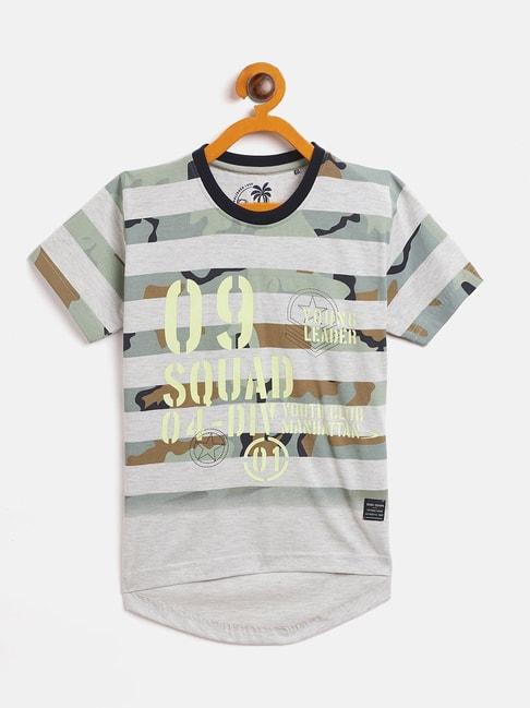 Duke Kids Grey Melange Printed T-Shirt