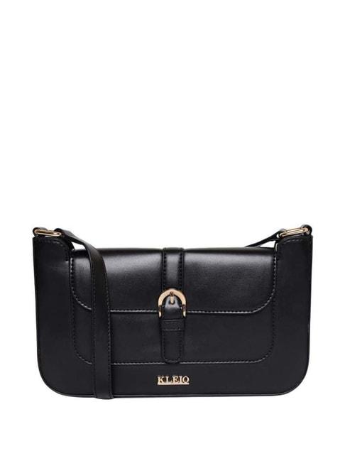 KLEIO Black Solid Medium Shoulder Bag