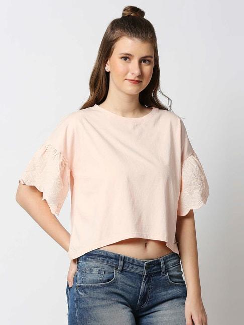 pepe-jeans-pink-cotton-regular-fit-t-shirt