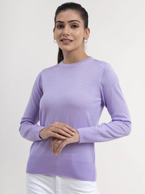 fablestreet-purple-regular-fit-pullover