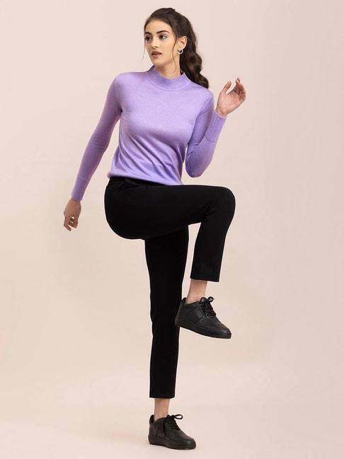 fablestreet-purple-regular-fit-pullover