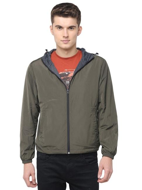 basics-olive-comfort-fit-hooded-jacket