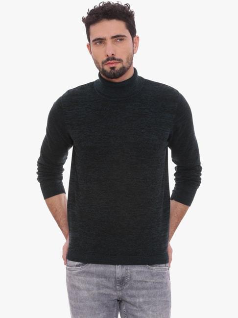 Basics Navy Slim Fit Texture Sweater