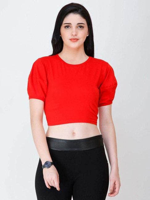 cation-red-short-sleeve-crop-top