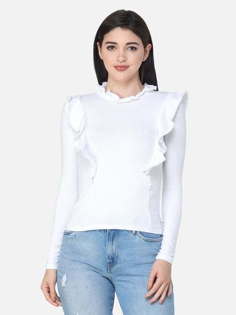 Cation White Full Sleeves Top