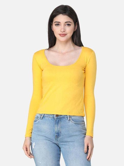 cation-yellow-full-sleeves-top