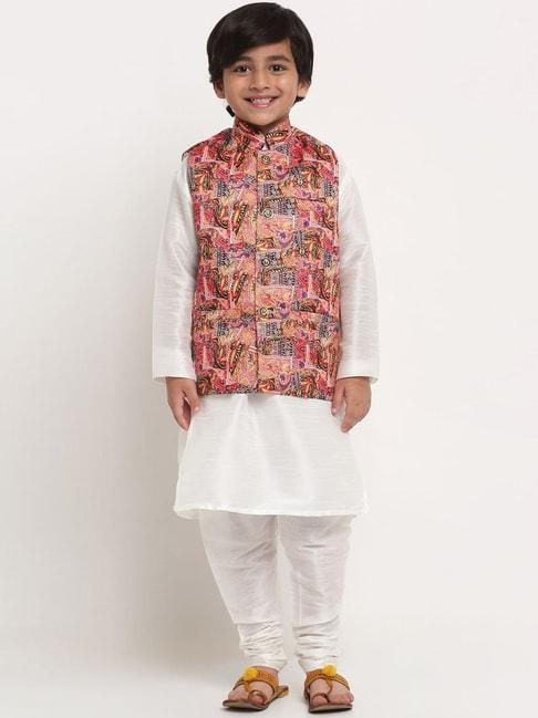 benstoke-kids-white-&-pink-printed-full-sleeves-kurta-set
