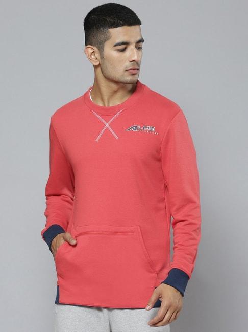 alcis-red-regular-fit-round-neck-sweatshirt