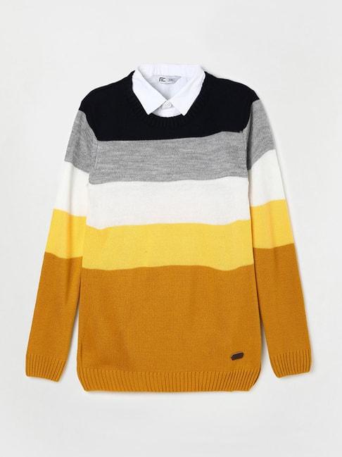 Fame Forever by Lifestyle Multicolor Color Block Full Sleeves Sweater