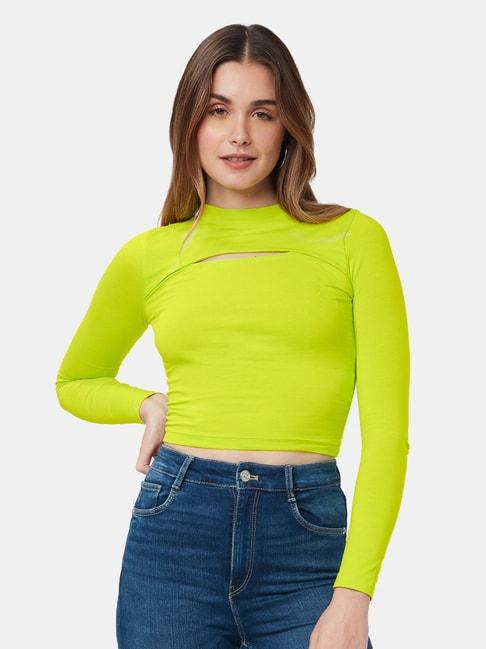 The Souled Store Lime Green Crop Top