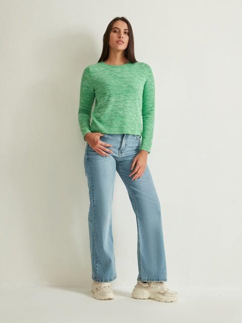 Cover Story Green Textured Top