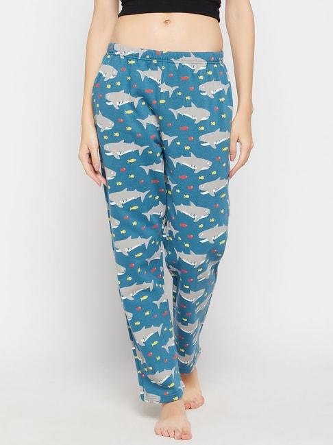 Clovia Blue Printed Pyjamas