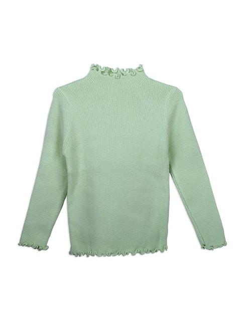 Baby Moo Kids Green Regular Fit Full Sleeves Sweater