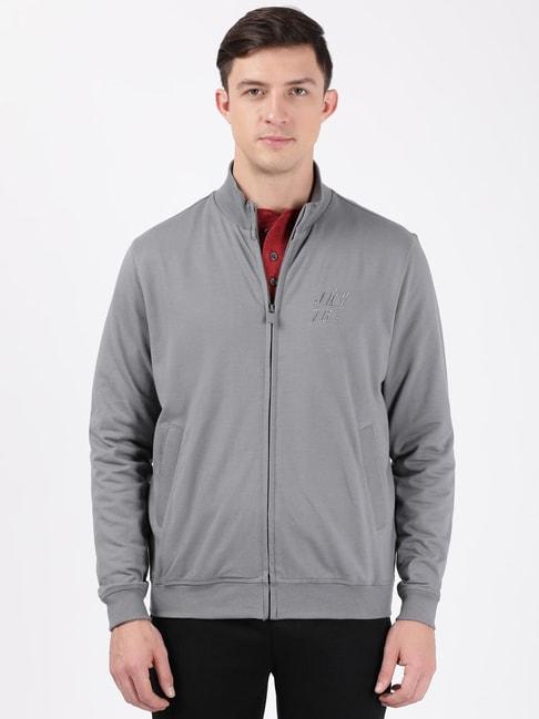 jockey-2730-light-grey-combed-cotton-french-terry-jacket-with-ribbed-cuffs-&-convenient-side-pocket