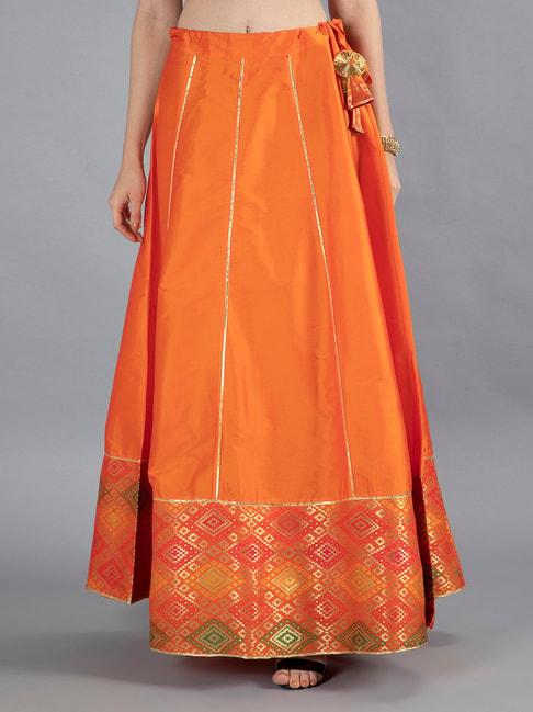NEUDIS Orange Geometric Print Skirt