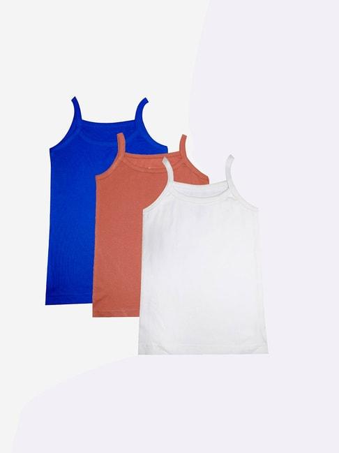 Kiddopanti Kids Multicolor Solid Camisole (Pack Of 3)