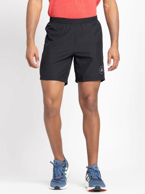 Adidas Black Regular Fit Printed Sports Shorts