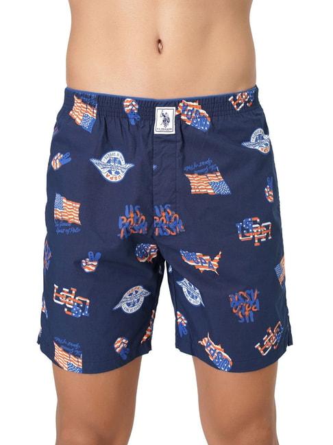 U.S. Polo Assn. Navy Cotton Regular Fit Printed Boxers
