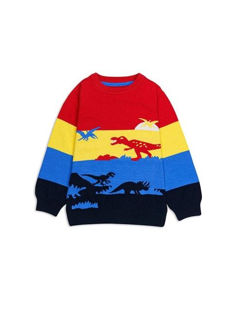 H by Hamleys Boys Multicolor Color Block Full Sleeves Sweater