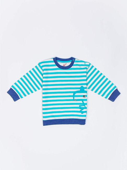 H by Hamleys Infants Boys Green Striped Full Sleeves Sweater