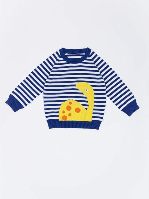 H by Hamleys Infants Boys Navy Striped Full Sleeves Sweater