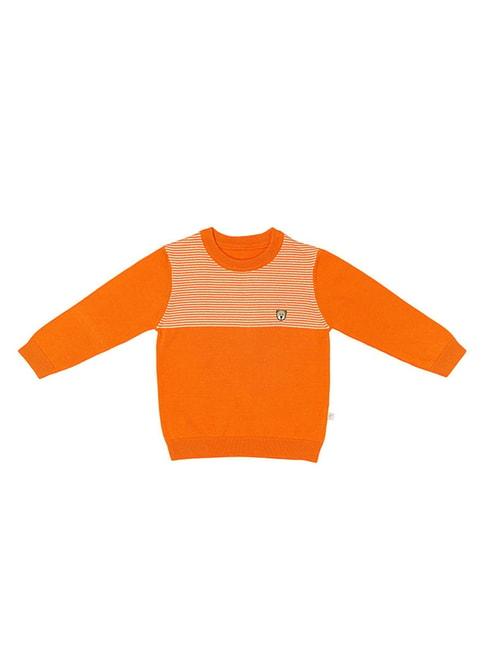 H by Hamleys Infants Boys Orange Striped Full Sleeves Sweater