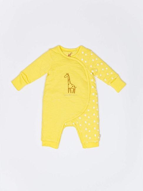 H by Hamleys Infants Boys Yellow Printed Full Sleeves Romper