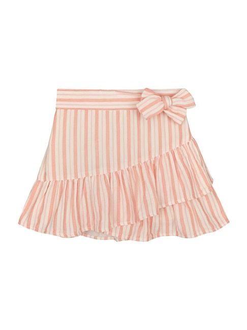 Mothercare Kids Pink & Off-White Cotton Striped Skirt