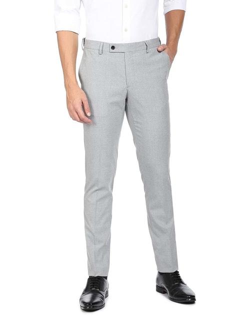 arrow-grey-regular-fit-flat-front-trousers