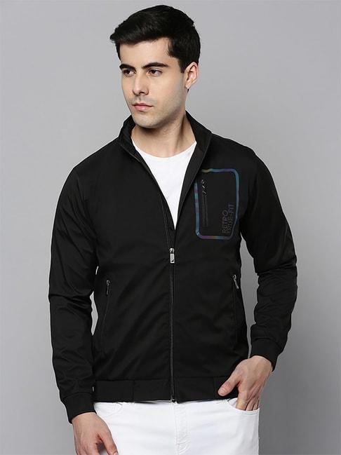 showoff-black-comfort-fit-printed-jacket