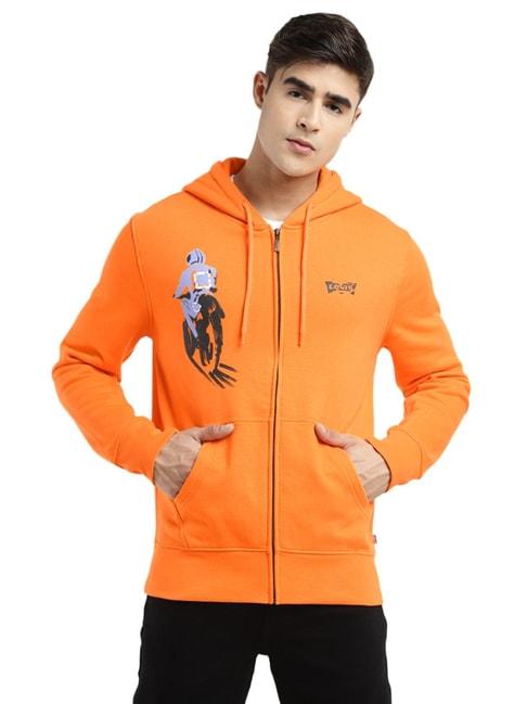 levi's-vibrant-orange-cotton-regular-fit-printed-hooded-sweatshirt