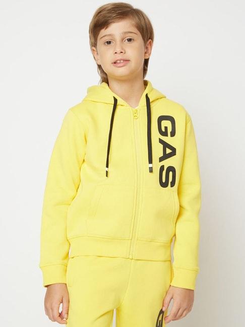 GAS Kids Yellow & Black Printed Full Sleeves Sweatshirt