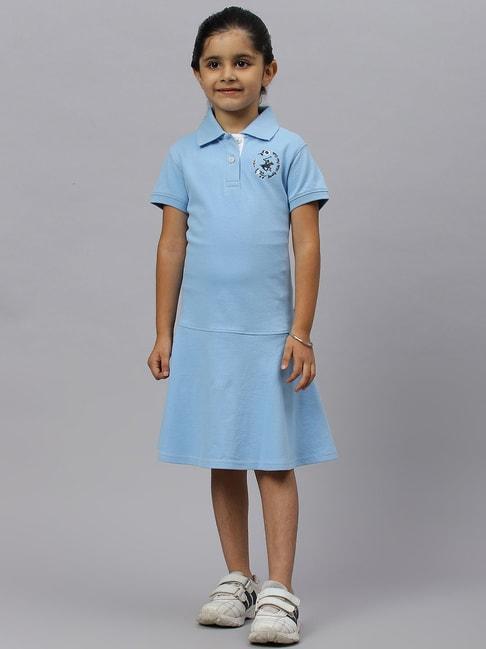 Beverly Hills Polo Club Kids Blue Solid Polo Dress