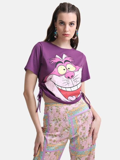Kazo Cheshire Cat Printed Graphic Crop T-Shirt