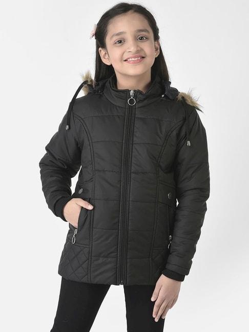 Crimsoune Club Kids Black Regular Fit Full Sleeves Jacket