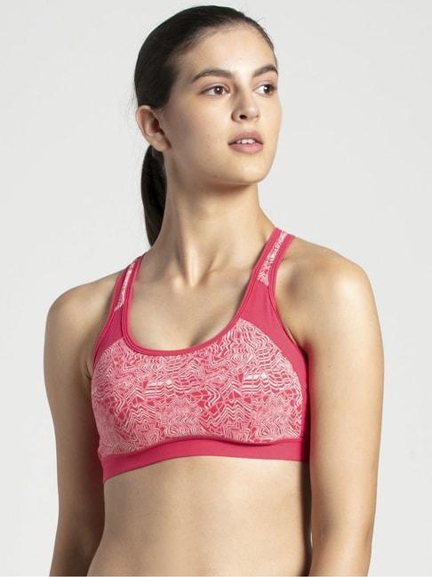 jockey-ruby-pink-printed-sports-bra